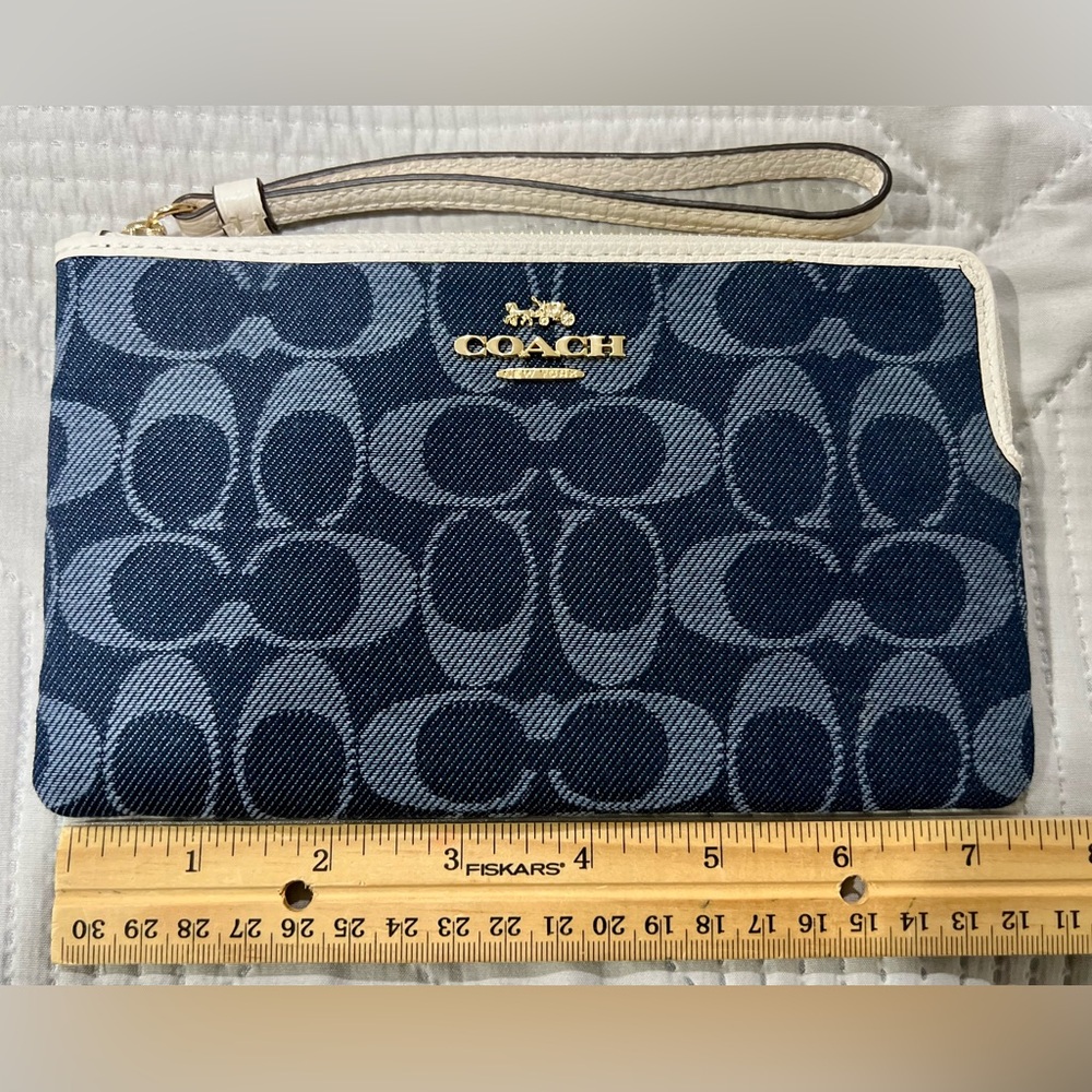 Coach Signature Denim Wristlet